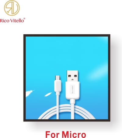 Rico Vitello Micro snel oplaadkabel- datakabel naar USB, extra sterk 3 meter/ hoge kwaliteit/geschikt voor Samsung S7 edge- S7-S6 edge +-S6 edge-S6- Samsung J en A serie Huawei/HTC/Nokia Lumia/LG/ Xiaomi Mi met micro oplaadpoort Wit