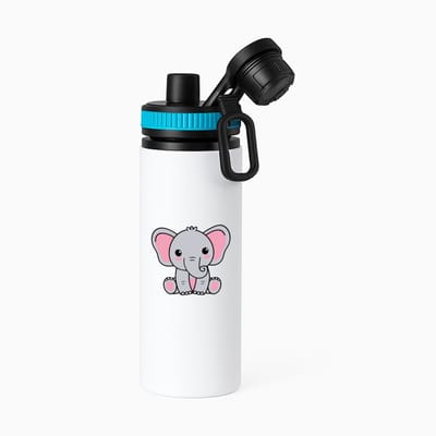 Hacebo® - Olifanten waterfles met draaidop blauw - Olifant - Dieren liefhebbers - Dierentuin - zoogdieren - ollie - water fles - 850ML