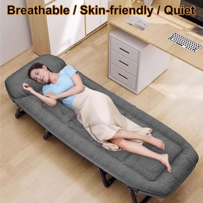 Campingbedje Volwassenen - Klapbed Reizen - Buiten Slapen - Verstelbare Hoogte - 190 cm - Grijs