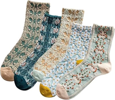 Daity 5 paar - Sokken - Sokken dames - antislip sokken - vloersokken - puur katoenen sokken- yogaoefeningsokken - one size fits all （18*8*6）