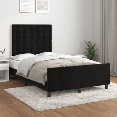 vidaXL - Bedframe - zonder - matras - 120x200 - cm - fluweel - zwart