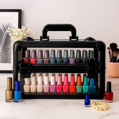 Gepantserde Acryl Make-up Koffer met 2 Uitschuifbare Trays - Reizen & Opslag