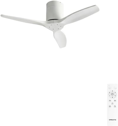 CREATE - Stille 40W plafondventilator met technische ABS bladen in verschillende maten - S - Afstandsbediening - WIND CALM