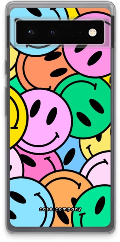 Case Company® - Hoesje geschikt voor Google Pixel 6 hoesje - Smiley N°1 - Soft Cover Telefoonhoesje - Bescherming aan alle Kanten en Schermrand