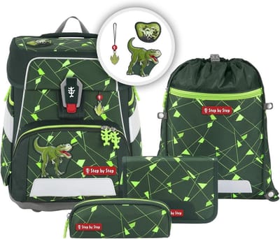 Complete 5-delige Schooltassenset voor Kinderen - Stevige Schooltas met Dino Thema