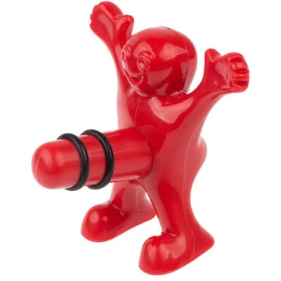 Bouchons de Bouteille de Vin en Plastique Rouge Réutilisables Drôles Homme Joyeux Bouchons de Bouteille Outils de Cuisine Bar rouge