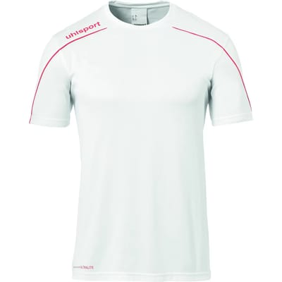 Uhlsport Stream 22 Shirt Korte Mouw Heren - Wit / Rood | Maat: 2XL