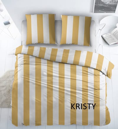 Sleepnight Dekbedovertrek Katoen Kristy - Geel - 240 x 200/220 cm + 2 kussenslopen - [Geel]