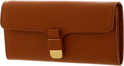 COCCINELLE Leren Portemonnee Neofirenze Soft Wallet Grained Leather Paprika Oranje