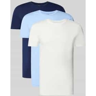 Regular fit t-shirt-set van pure katoen in set van 3