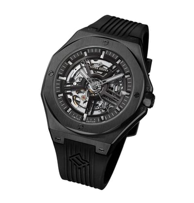Alpha Sierra Falcon LVD178B - Zwart - Siliconen band - Herenhorloge -Ø 45 mm