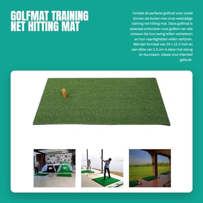 Dailygoods- Golfmat 24 x 12,2 x 1,5 cm - Oefenmatje Fitness - Indoor/Outdoor Training - Duurzaam - Antivervaging - Opvouwbaar - Oefenmat
