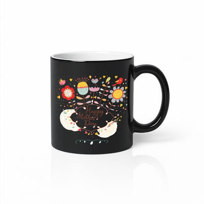 Happy Mother's Day Magic Mok - Bloemen Design & Vogels - 330 ml - Warmtegevoelige Kleurwissel