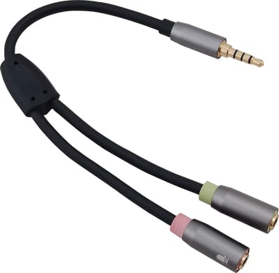 Adapterkabel, Klinke 3,5mm Stecker/2x Klinke 3,5mm Buchse,PREMIUM, schwarz