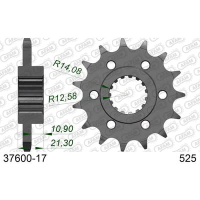 Stalen motortandwiel voor Afam 525 17 dents