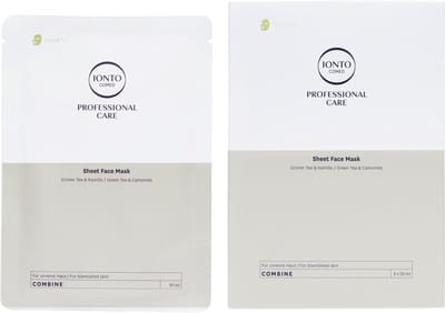 IONTO-COMED Sheet Face Mask Green Tea Gezichtsmaskers - 3 stuks - Bio-Cellulose Tissue Masker Gezicht - antioxidant, ontstekingsremmend, ontgiftend en kalmerend