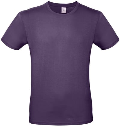 Set van 2x stuks paars basic t-shirt met ronde hals voor heren - katoen - 145 grams - paarse shirts / kleding, maat: S (48)