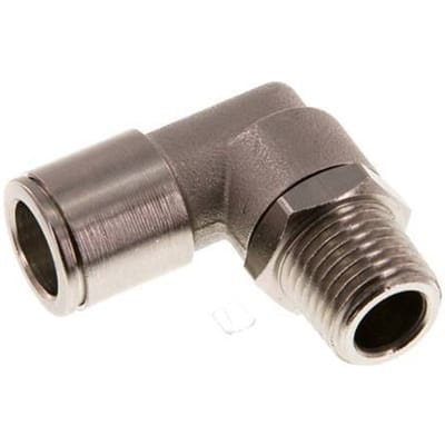 10mm x R1/4'' 90 graden L-verbinding Messing Insteekfitting Buitendraad Draaibaar NBR [2 Stuks]