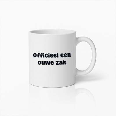 Officieel Een Ouwe Zak Mok – Humoristisch Cadeau voor Ouderen, Grappige Koffiebeker voor Verjaardag of Pensioen