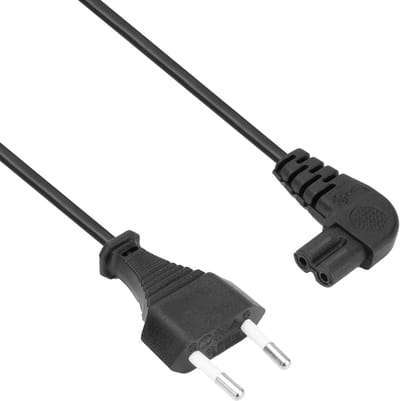 ACT Netsnoer Euro male - C7 female (haaks links/rechts) zwart 2 m AK5019