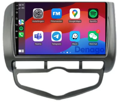 CarPlay autoradio geschikt voor Honda Jazz | 2005 t/m 2008 | Android 13 | Draadloos Apple CarPlay & Android Auto | 2GB + 32GB | QuadCore processor | Denago DNG-A202 | 2025 model | 2005 2006 2007 2008 | Bluetooth & Wifi