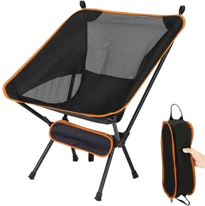Opvouwbare Campingstoel - Lichtgewicht - Draagvermogen 150 kg - 600D Oxford Stof - Oranje - Voor Kamperen, Vissen, Wandelen, Tuin & Outdoor