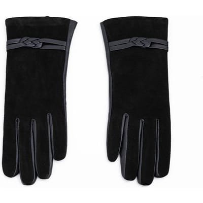 Gants en Cuir Véritable pour Adultes pour Femmes en Peau d'Agneau et Cachemire Tendance et Chaud pour le Ski Doigt Entier et Deux Doigts Tactiles TR L size/spot