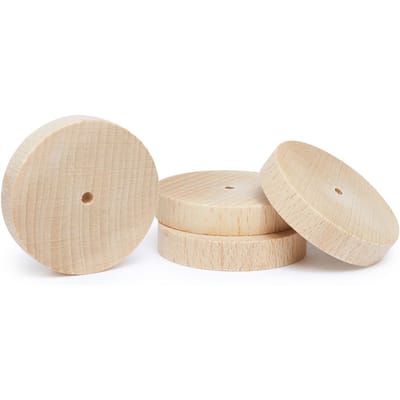 VBS Houten schijven/wielen, Ø 50 x 10 mm, 4 stuks