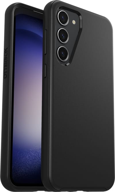 OtterBox Symmetry-hoesje voor Galaxy S23+ , schokbestendig, valbestendig, dunne beschermende hoes, 3x getest volgens militaire standaard, Antimicrobieel, Zwart, Geen retailverpakking