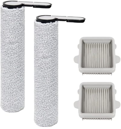 4 stuks Borstelrol accessoires geschikt voor Roborock F25, F25 ACE, F25 RT, F25 LT, F25 ALT, F25 GT, F25 XT, F25 ACE Combo, F25 Combo nat- en droogzuiger - reserveonderdelen - 2 borstelrollen + 2 HEPA-filters