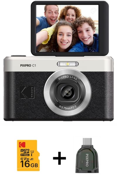 KODAK Pixpro Friendly Zoom C1 Black + Dongle - Compact Digital Camera