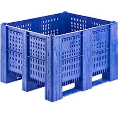 Palletbox, geperforeerd, 620 l, blauw