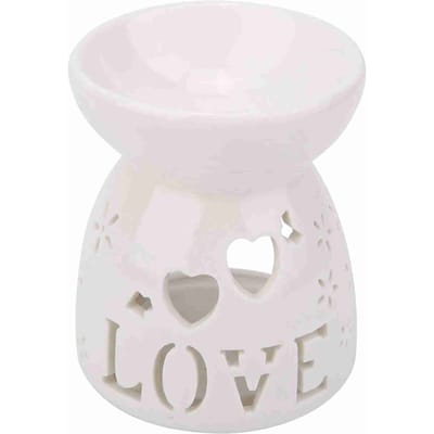 Lampe parfumée de nuit en céramique, four à huile essentielle, bougie, encens, poêle d'aromathérapie love Shape