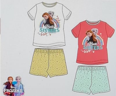 Frozen Shortama Wit /Geel Best Sisters Maat 110
