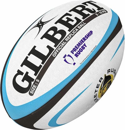 Rugby Bal - Sportbal Team - Wedstrijd Training - Officiële Maat - Maat 5 - Wit Hemelblauw
