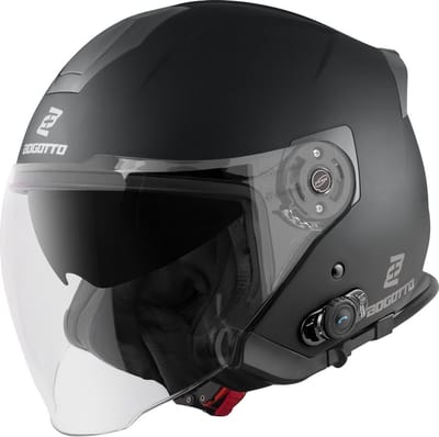Bogotto H586 BT Solid Mat Zwart Bluetooth Jethelm - Helm