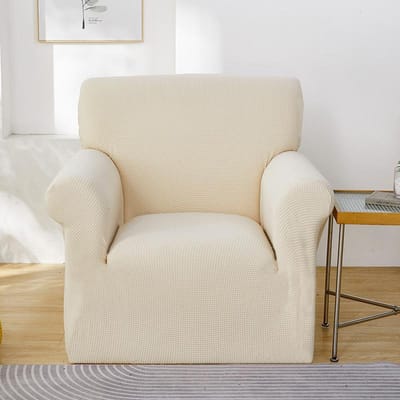 Eénpersoonsbankhoes Volledige Hoes Lazy Volledige Hoes Bankhoes Vier Seizoenen Universeel Bankkussen Elastische Hoes Stof Set (within 90-140cm) beige