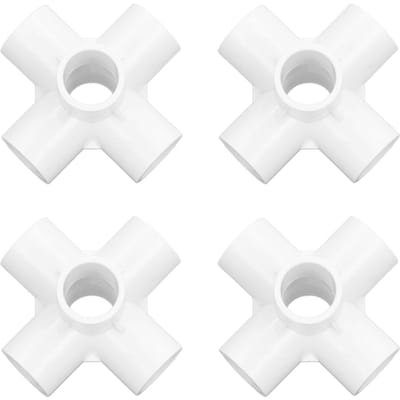 10 stuks PVC kunststof buisverbinders, 6-weg buishoekbochten, binnendiameter 25 mm, zwart