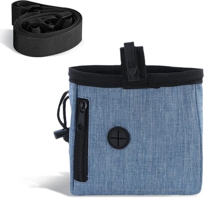 Multifunctionele Hondensnoepjes Tas met Verstelbare Schouderband voor Training en Puppy's, Blauw, Ideaal voor Hondentraining en Snackopslag