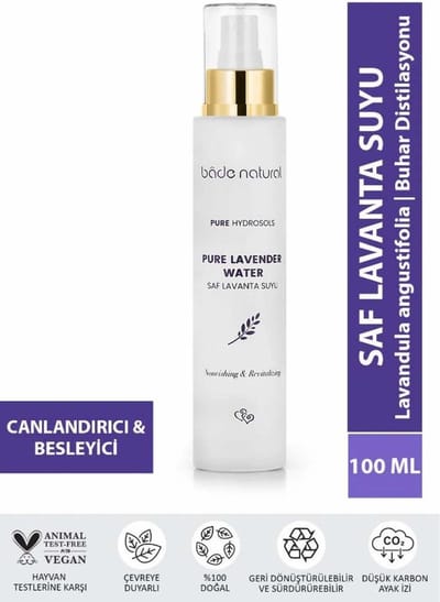 Bade Natural Lavendelwater – 100% Natuurlijk & Puur – Verfrissende en Verzorgende Gezichtstonic – 100 ml
