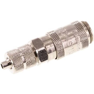 Vernikkeld Messing DN 2.7 (Micro) Luchtkoppeling Snelkoppeling 3x4.3 mm Push-On Double Shut-Off - CLS2-N-BN-SV-P-3