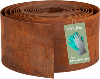 UNUS® Cortenstaal borderrand in roest, tuinafboording 10x1000 cm