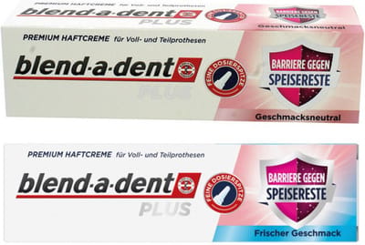 Blend-a-dent - Plus Premium kleefcrème – Anti-Kruimel formule - voor gebit en deelprothese - Voordeelset 2 stuks a 40 gram!! 1x Frisse Smaak + 1x Neutrale Smaak.