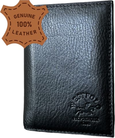 Westpolo Luxe Unisex Leren Pasjeshouder - Ruimte voor 12 Pasjes & Briefgeld - Ideaal Cadeau voor Verjaardagen, Vaderdag, Moederdag, Valentijnsdag en Meer - Zwart - 616 van Leerella