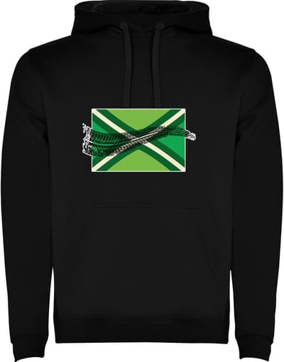 Zwarte hoodie Vlag Achterhoek met bandenspoor - Cross - Origineel - Strak - Maat L