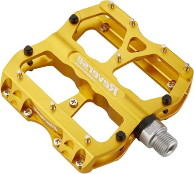 MTB Pedalen - Platte Fiets pedalen - Fietsen Mountainbike - Verwisselbare pinnen - 100 x 100 mm - Goud