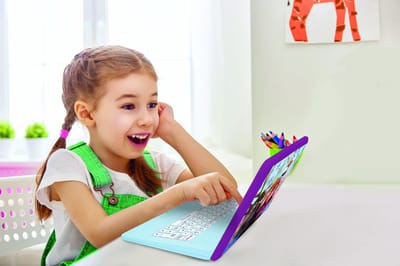 Frozen tweetalig pratende educatieve laptop met 170 activiteiten (85 in elke taal), groot scherm van 6,7 â€in het Engels en Duits