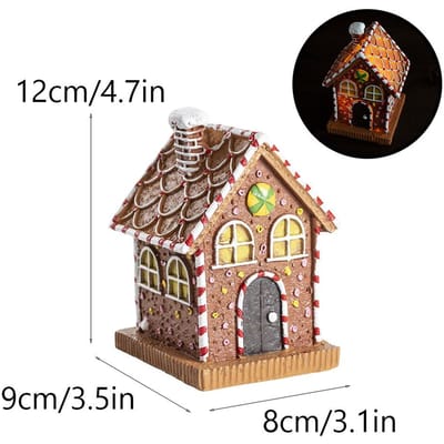 Nieuwe Kerst Lichtgevende Peperkoekhuis Ornamenten Kerst Huis Woonkamer Sfeer Indeling Desktop Hars Decoratie black