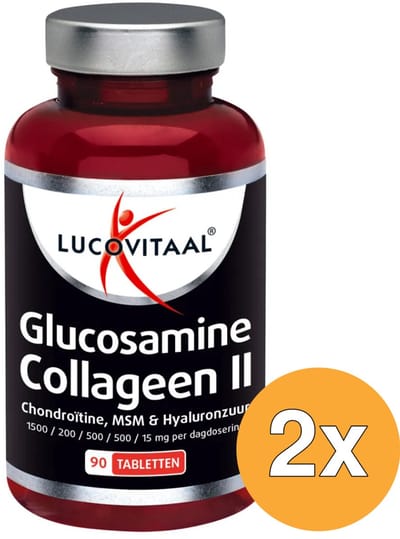 2x Lucovitaal Glucosamine Collageen Type 2 (90 tabletten)