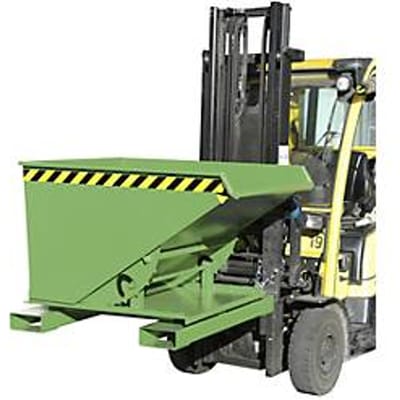 Kiepbak type 3S 600, draagvermogen 1000 kg, met 3-zijdige kiepfunctie, groen RAL 6011
